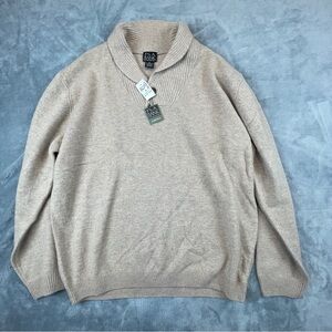 Jos A Bank Lambswool sweater XL, big collar, button, new with tags